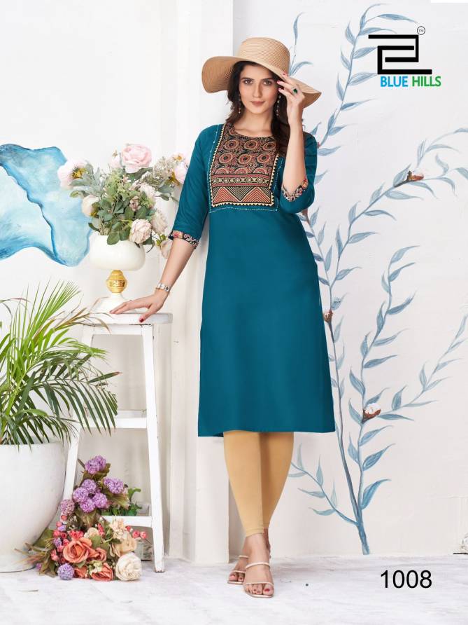 Cadbury By Blue Hills Block Print Rayon Kurtis Wholesale Price In Surat